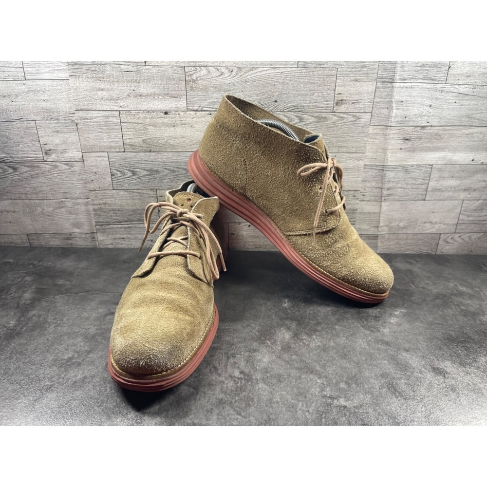 Cole Haan LunarGrand Chukka Boots Men 10.5M Shoes Brown Suede Lace Up Desert